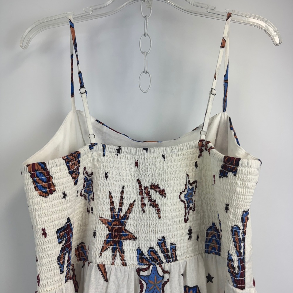 C&C California Womens Linen Blend Seashell Starfish Maxi Dress White Large L - Picture 11 of 12